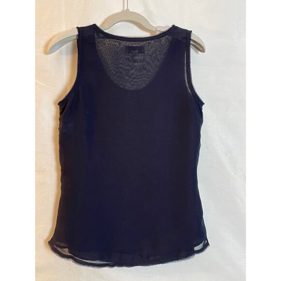 Ann Taylor Loft Sequined Top - Size PM - Dark Blue w/Black Sequins - Picture 3 of 8